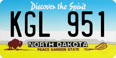 ND license plate KGL951