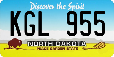 ND license plate KGL955