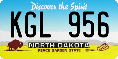 ND license plate KGL956