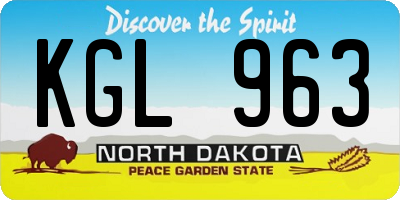 ND license plate KGL963