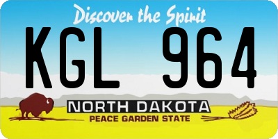 ND license plate KGL964