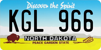 ND license plate KGL966