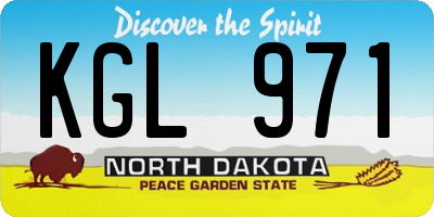 ND license plate KGL971