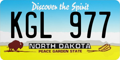 ND license plate KGL977
