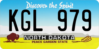 ND license plate KGL979