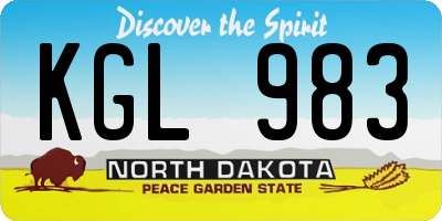 ND license plate KGL983