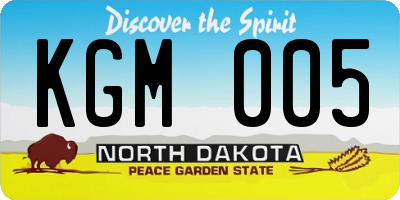 ND license plate KGM005