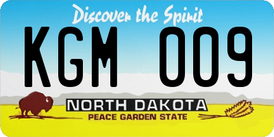 ND license plate KGM009