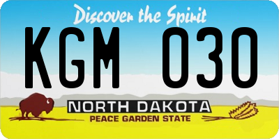 ND license plate KGM030