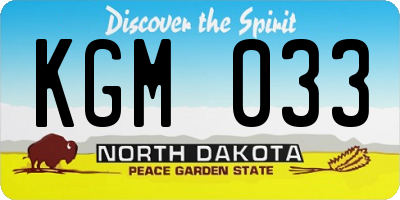 ND license plate KGM033