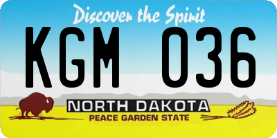 ND license plate KGM036