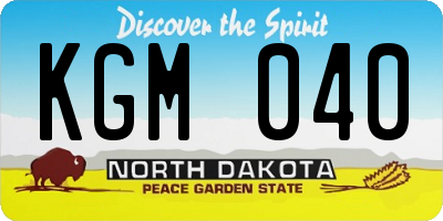 ND license plate KGM040