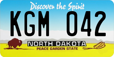 ND license plate KGM042
