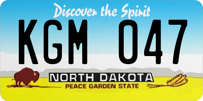 ND license plate KGM047
