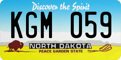 ND license plate KGM059