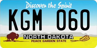 ND license plate KGM060