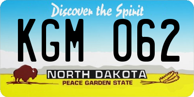ND license plate KGM062