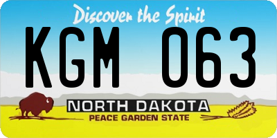 ND license plate KGM063