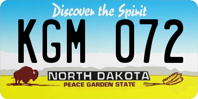 ND license plate KGM072