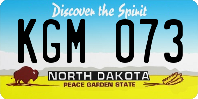 ND license plate KGM073