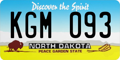 ND license plate KGM093