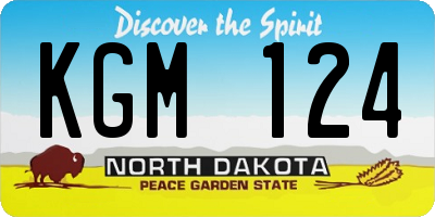 ND license plate KGM124