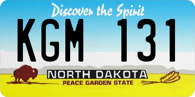 ND license plate KGM131
