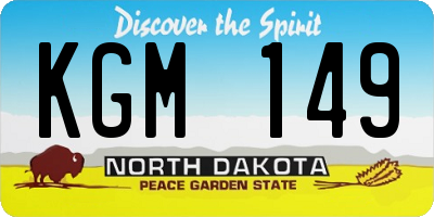 ND license plate KGM149