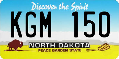 ND license plate KGM150