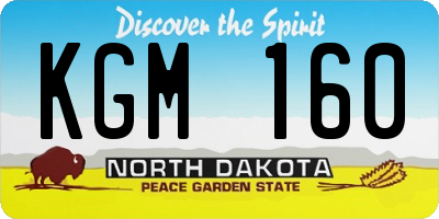 ND license plate KGM160