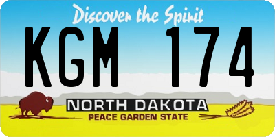 ND license plate KGM174