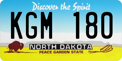 ND license plate KGM180