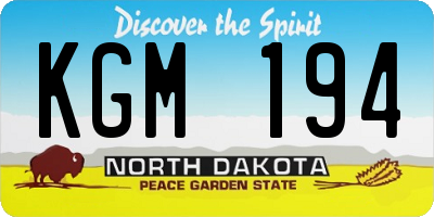 ND license plate KGM194