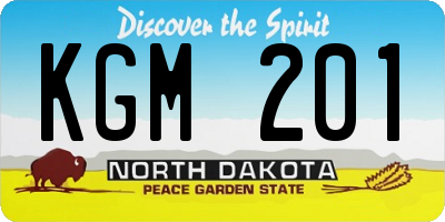ND license plate KGM201