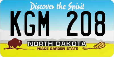 ND license plate KGM208