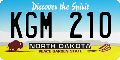 ND license plate KGM210