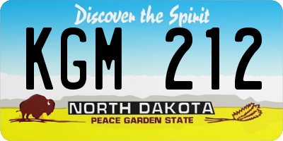 ND license plate KGM212