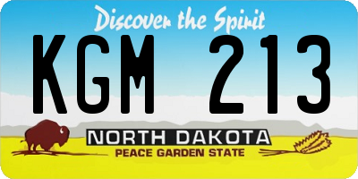 ND license plate KGM213