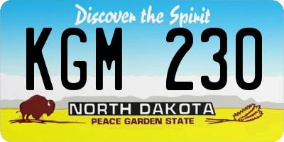 ND license plate KGM230
