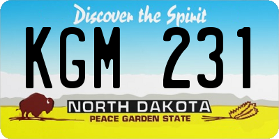 ND license plate KGM231
