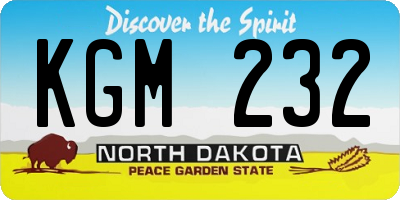 ND license plate KGM232