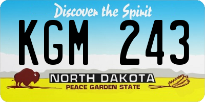 ND license plate KGM243