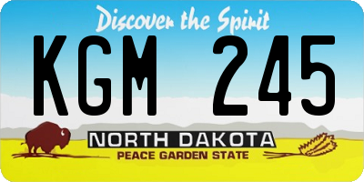 ND license plate KGM245