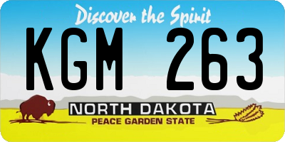 ND license plate KGM263