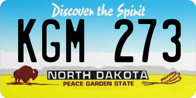 ND license plate KGM273