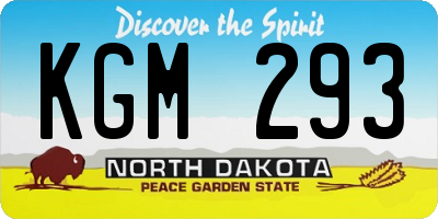 ND license plate KGM293