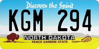 ND license plate KGM294