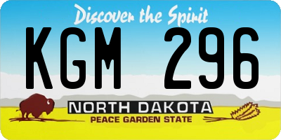 ND license plate KGM296