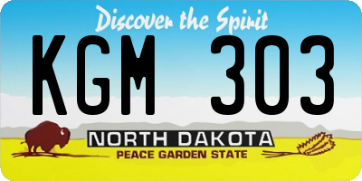 ND license plate KGM303