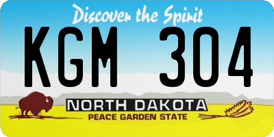 ND license plate KGM304